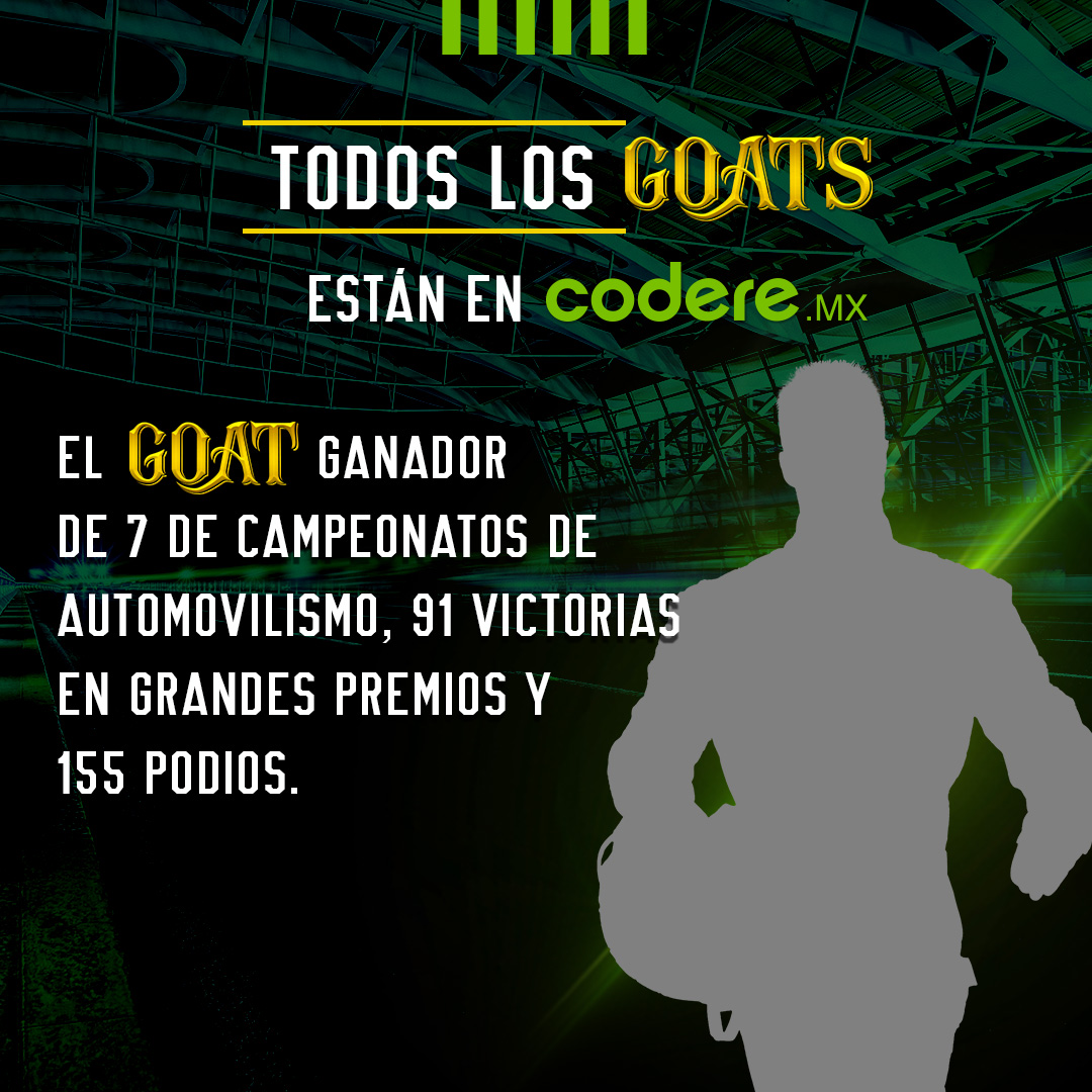 😎🏆🏎️ Sobrinos, este GOAT tenía la velocidad en sus manos, con ella conquistó 7 títulos y le devolvió la gloria a la escudería más mítica de la F1. ¿A quién nos referimos? #GoatsCodere