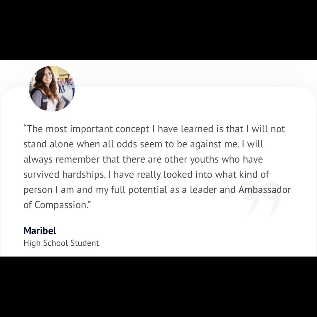 AmbOfCompassion's tweet photo. Student testimonials say it all! #teenmentalhealth #emotionalresiliency #ambassadorsofcompassion https://t.co/Fcb5Mgol6t