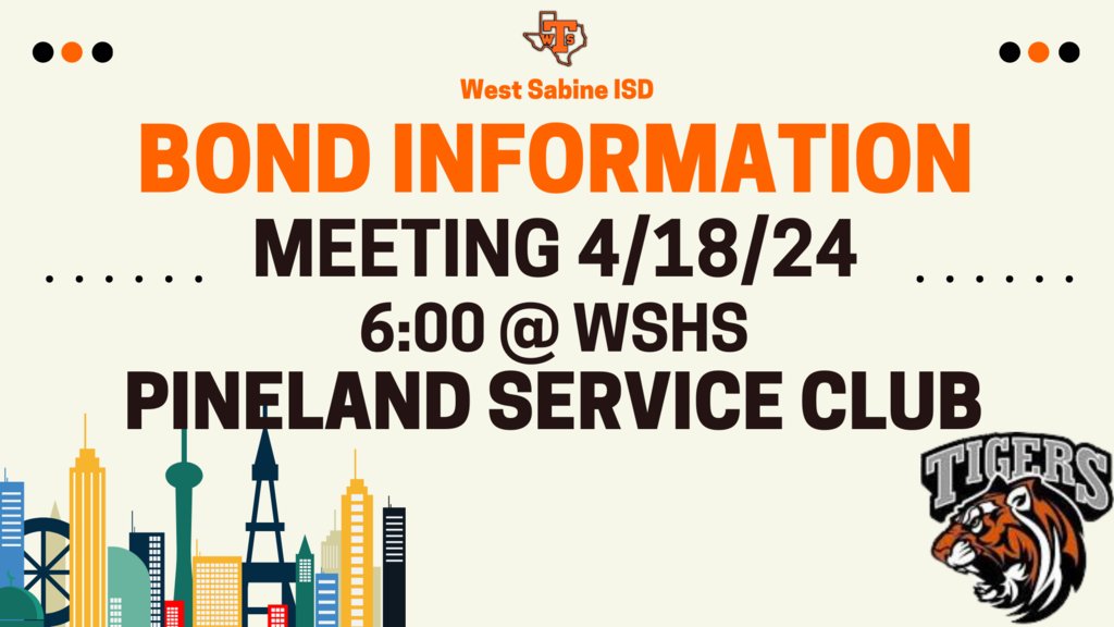 Upcoming Bond Informational Meetings: Plainview Church & Pineland Service Club