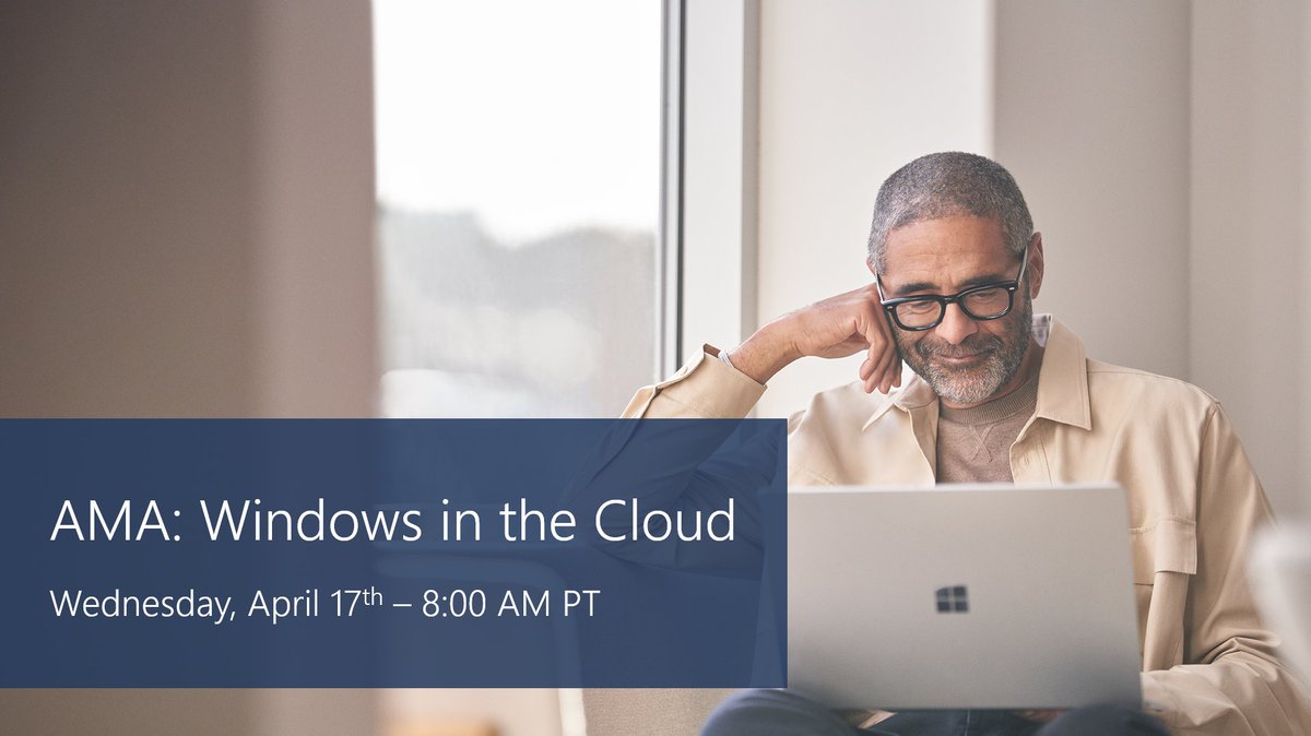 Have questions about #AzureVirtualDesktop with #AzureStackHCI? The product managers will be sharing insights and tips at next week’s (4/17) AMA: Windows in the Cloud. Post ⁉️ now or during the event at aka.ms/AMA/Windows365…