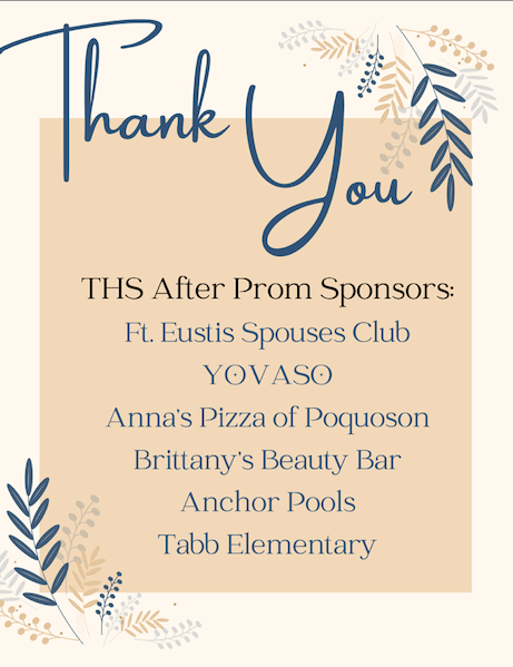 THS AfterProm planning 2024 is in full effect* We want to send a great big thank you to our first sponsors! We couldn't do this event without your support!