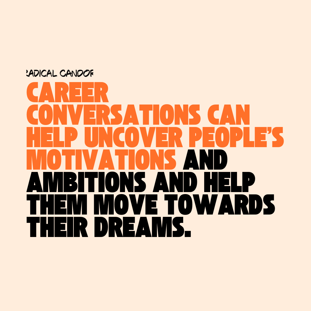 Unlocking aspirations, one conversation at a time. Conceived by @ral1 Career Conversations pave the path to realizing dreams 🧡✨ Read more here: bit.ly/3xvSeqV #RadicalCandor #CareerConversations #Leadership #LeadershipDevelopment #WorkplaceCulture #QuoteoftheDay