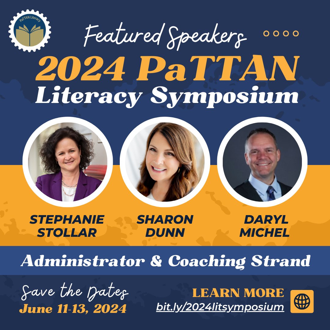 Join us for the 2024 PaTTAN Literacy Symposium! The Administrator and Coaching Strand will be featuring national speakers including @sstollar6, @sdunn_sharon, and @DarylAMichel. Learn more at bit.ly/2024litsymposi… or register now: pattan.net/Events/Confere… #PaTTANLitSymposium