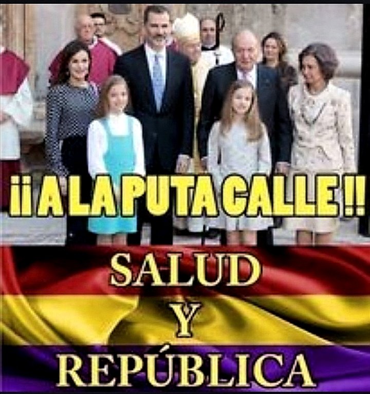 #YaTocaIIIRepública, ya está bien de Borbones, si quieren seguir chupando del bote, que se presenten a elecciones.
#AbrilRepublicano