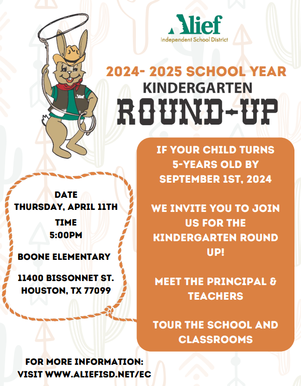 See you there! 2024-2025 Kindergarten Round-Up Pre-Registration/Formulario de preinscripción: docs.google.com/forms/d/1x_9eN… #boonebears #WeAreAlief #AliefProud @AliefISD
