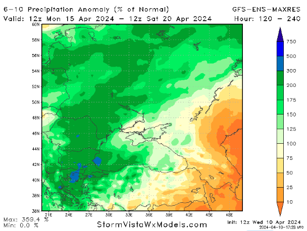 TheAgStrategy's tweet photo. @WxRiskGrains The GFS Ensemble forecasts indicate an above-average precipitation level for the upcoming 6 to 10 days. https://t.co/VVYeOdhrze