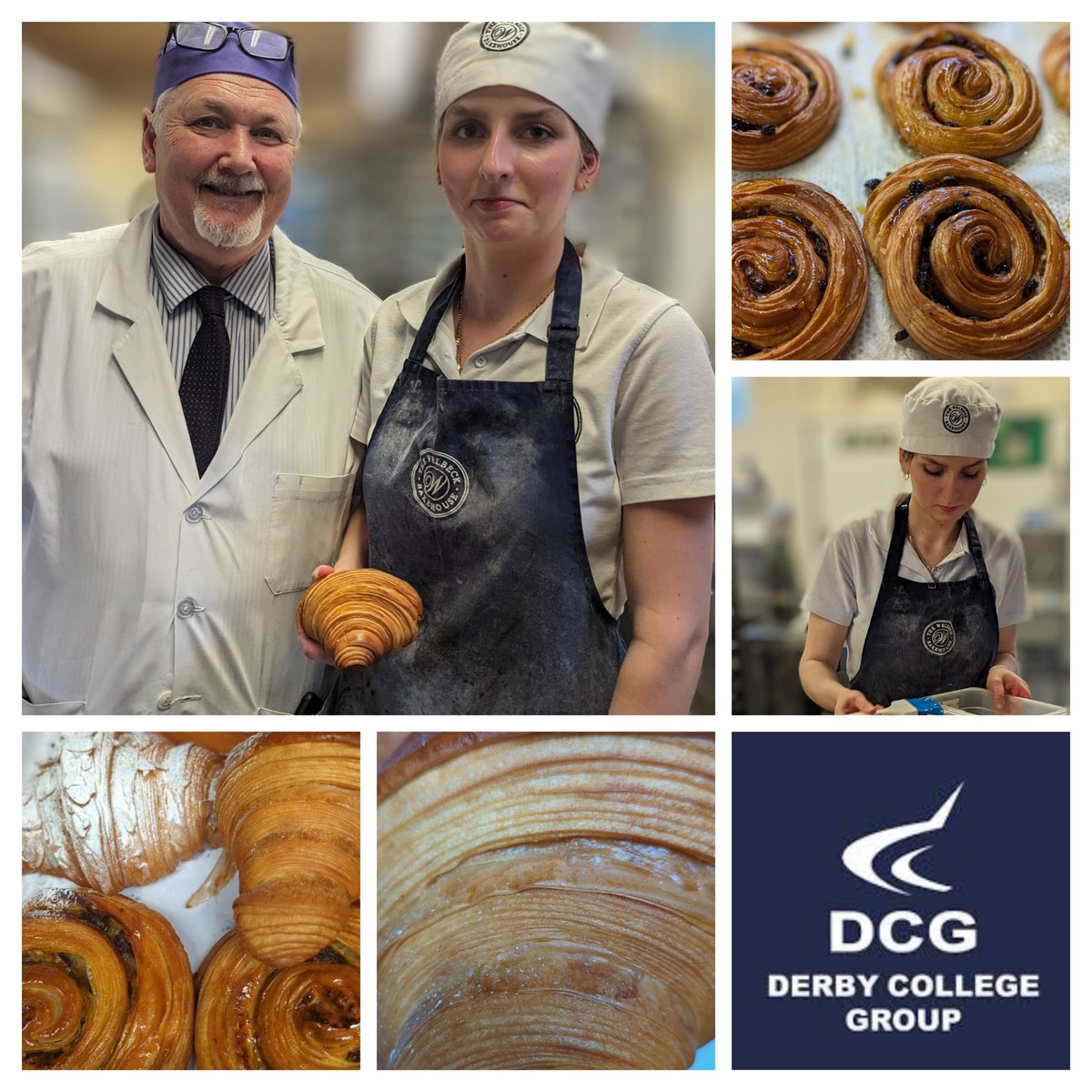 Our apprentice baker Imogen, had a course observation today and smashed it. 
Making croissant dough from scratch, laminating, baking and finishing. 
All to be enjoyed by our customers tomorrow! 

Just look at that lamination! 
#derbycollege 
#bakingapprenticeship
#lamination