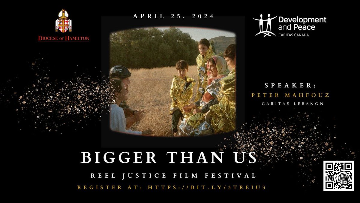 Reel Justice April 25, 7pm screening will be @biggerthanus_ (Bigger Than Us) about the impact of youth activists around the world. Special recorded presentation from Peter Mahfouz of @Caritaslb (Caritas Lebanon). Join us! Register at reeljustice.hamiltondiocese.com/index.php/1050…