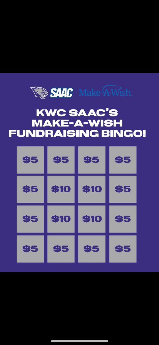 Kentucky Wesleyan SAAC has raised 15,000 for Make-A-Wish. Help them reach their goal of $20,000. Reaching this goal will give us the ability to grant two children their wishes.Donate options below
Venmo Corina-Conley 
Cash up me at JordynBarga 
Please put women’s basketball