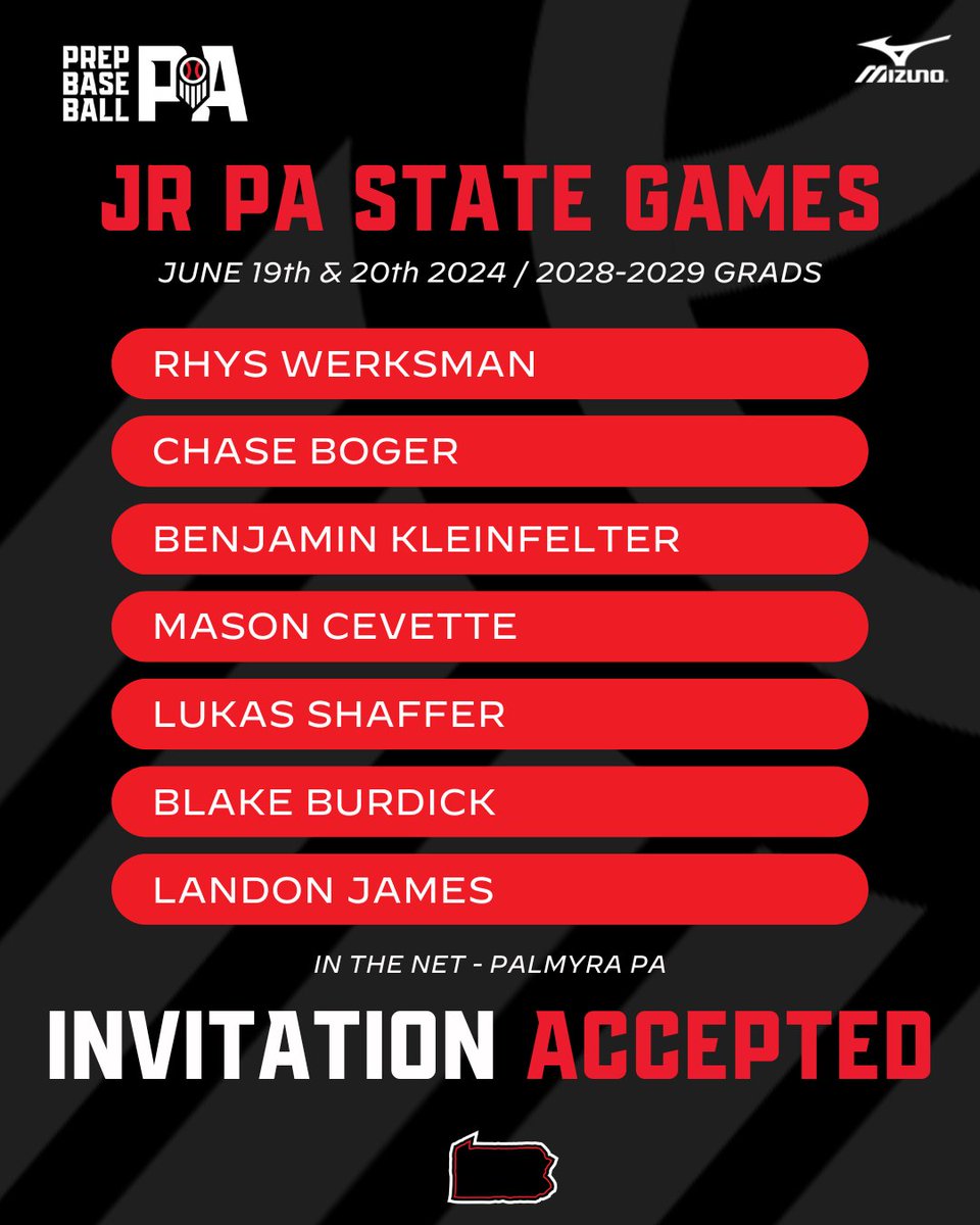 Please Welcome the following players to the 2024 PA Junior State Games✍️ We are currently 55% SOLD OUT❗ Junior Future Game attendees are selected from this event! Do not miss your chance to represent the Keystone State! Register HERE↩️ loom.ly/wLnER7c