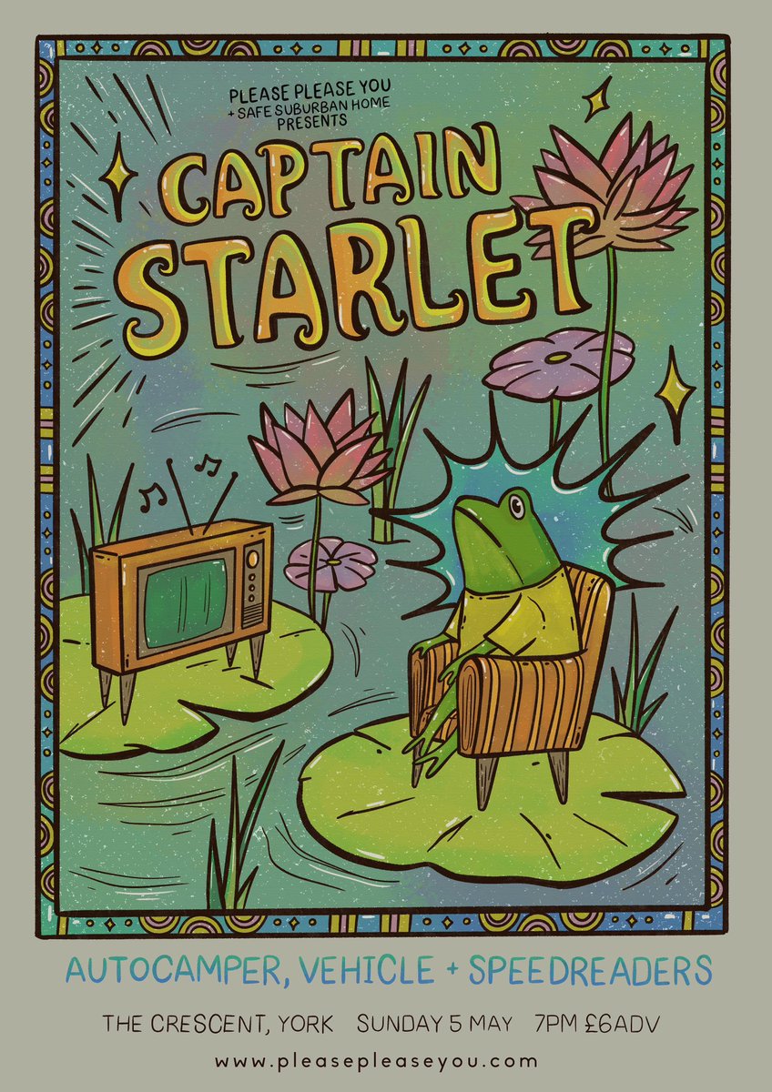 Absolute classic here with @PleasePleaseYou at @TheCrescentYork! @captain_starlet @AutocamperBand Vehicle & Speedreaders. And a lovely poster by @erratic_vision to boot. Yes!