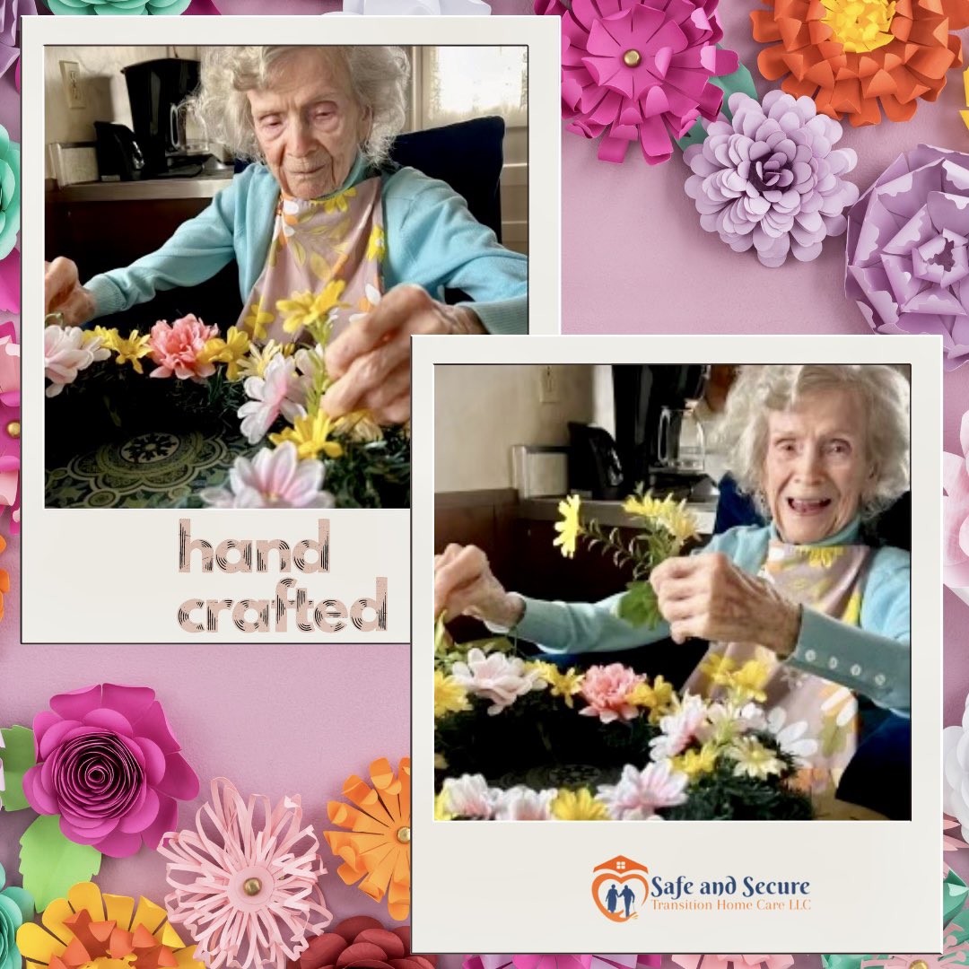 Rosalie, who is 101 years young, is enjoying crafting her spring wreath alongside our trusted CNA Jeanette.🌼

VASafeSecureHomeCare.com

#springdecor #flowers #crafts  #homecare #cna  #caregivers #compassion  #mcleanva #fallschurchva #arlington #tysonscorner #viennava #northernva