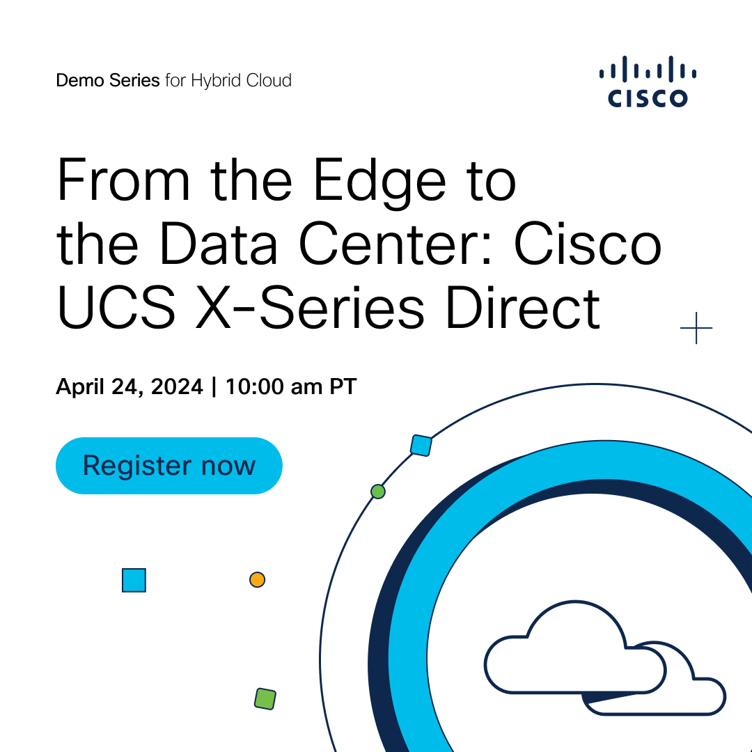 Customers who need smaller server environments can now enjoy all the benefits of the Cisco UCS X-Series Modular System, featuring a pair of integrated fabric interconnects and up to eight server nodes. Meet the Cisco UCS X-Series Direct. Register now 👇🏿 cs.co/6014wcg8u