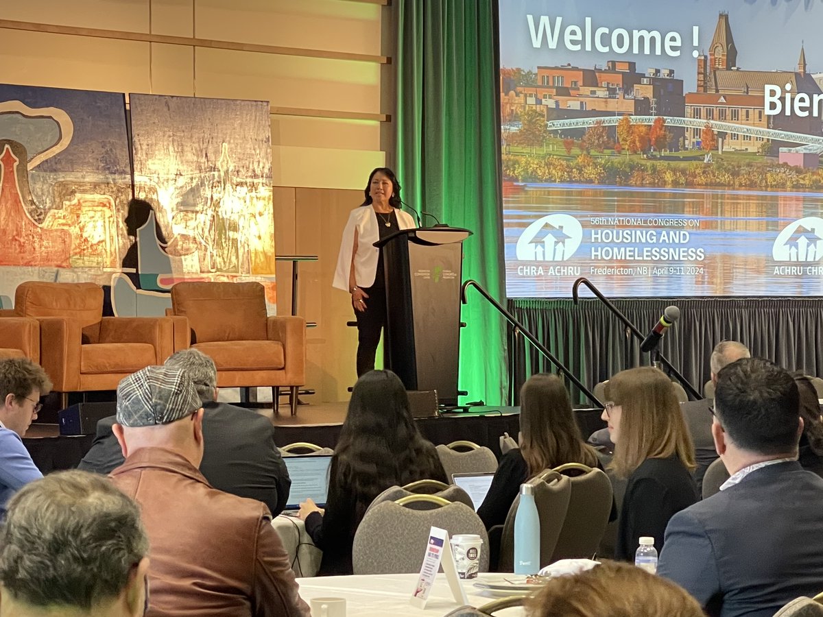 AHMA CEO Margaret Pfoh welcomed delegates to the @CHRA_ACHRU 2024 National Congress on Housing and Homelessness in Fredericton! We are looking forward to spending the week engaging in this important collaborative work happening within the community housing sector!