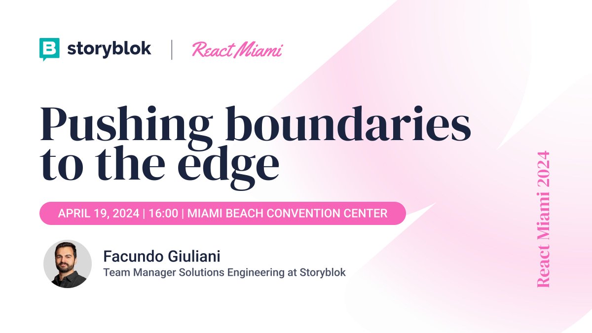 Catch @facundozurdo pushing the boundaries of CDNs & web servers at @ReactMiamiConf 2024. 🇺🇸 🗓️April 19th at 16:00 Learn why major hosting providers adopt this tech & why various #javascript frameworks model their approaches to edge computing. okt.to/ZNTwDO