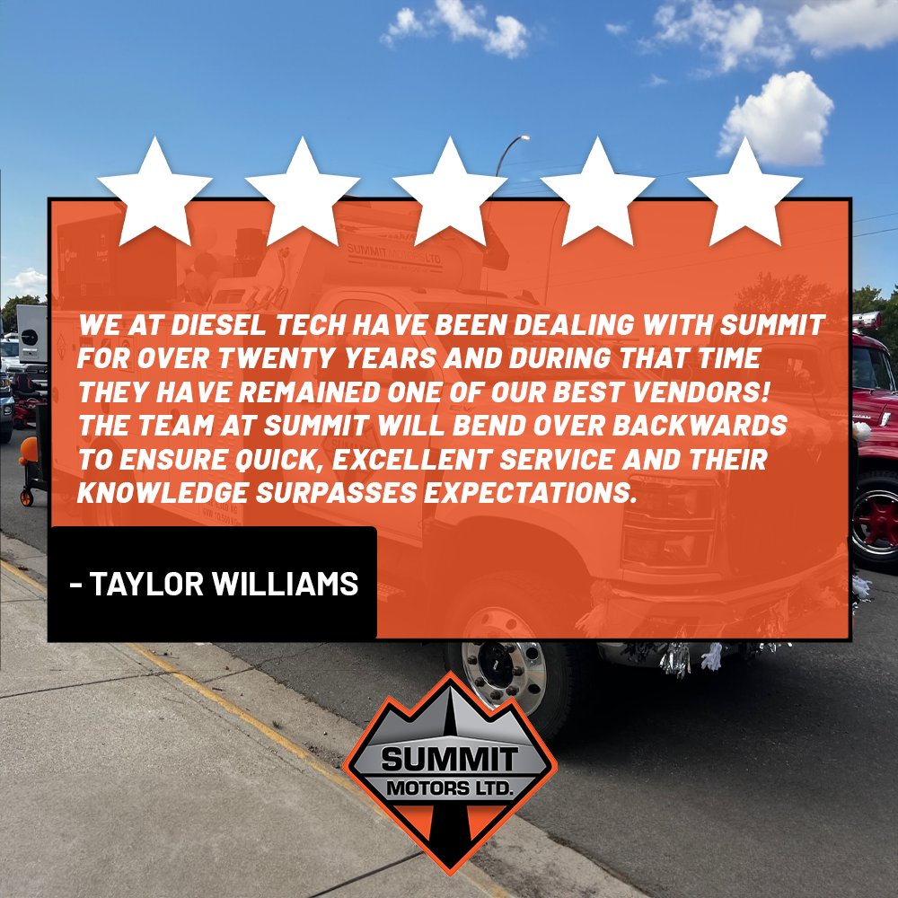 We're truly honoured by this review from Taylor over at Diesel Tech, it's relationships like these that emphasize the importance of trust and excellence in our industry. 

#InternationalTrucks #summitmotors #southernalberta #trucking