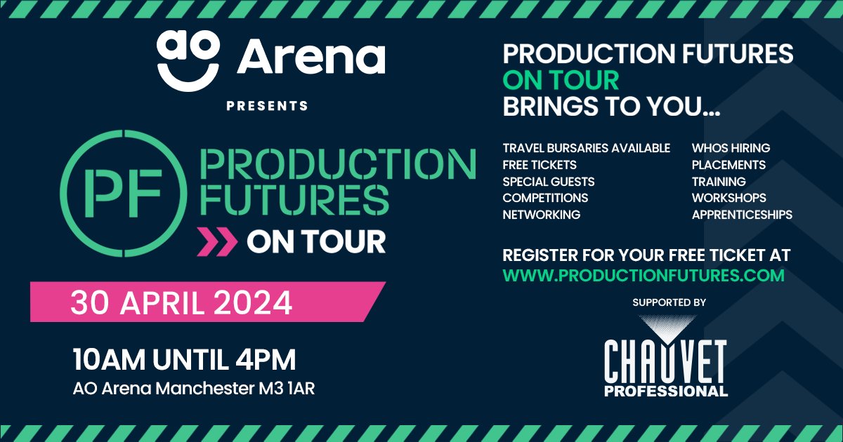ChauvetPro's tweet photo. ⚡Looking to work in live events, festivals, theatre, music, TV, film or virtual production? 👉 https://t.co/slxfs8JHox
.
.
.
#chauvetprofessional #productionfutures #productionlife #careerdevelopment #stagelightingproduction #stagelightingdesign #stagelights #broadcasting #ProAV https://t.co/1ZxRSHn2Cq