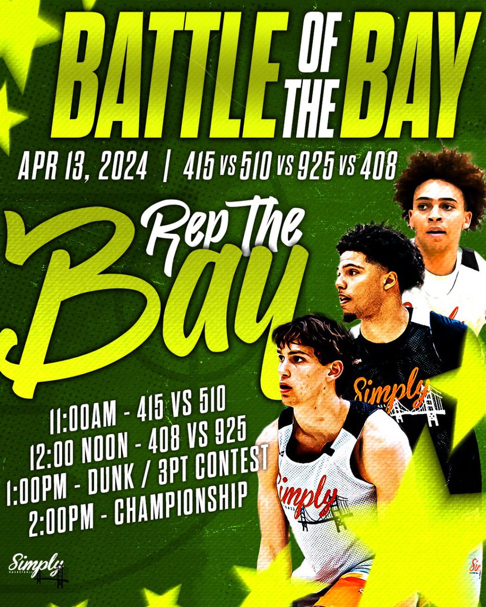 Battle of the Bay | April 13th, 2024 

BATTLE OF THE BAY 
📆 April 13,2024 
📍 Moreau Catholic 
🕰️ 11AM-3pm

D2/D3/NAIA/ Juco coaches are WELCOMED DM for roster / Tons of unsigned talent competing against the best