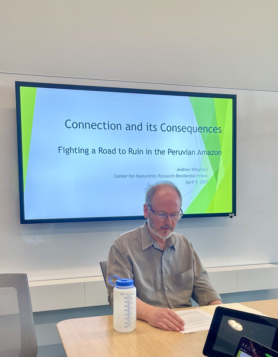 Thanks to all who joined us yesterday for a CHR Residential Fellow Talk by Associate Professor Andrew Wingfield (School of Integrative Studies), 'Connection and its Consequences: Fighting a Road to Ruin in the Peruvian Amazon.'