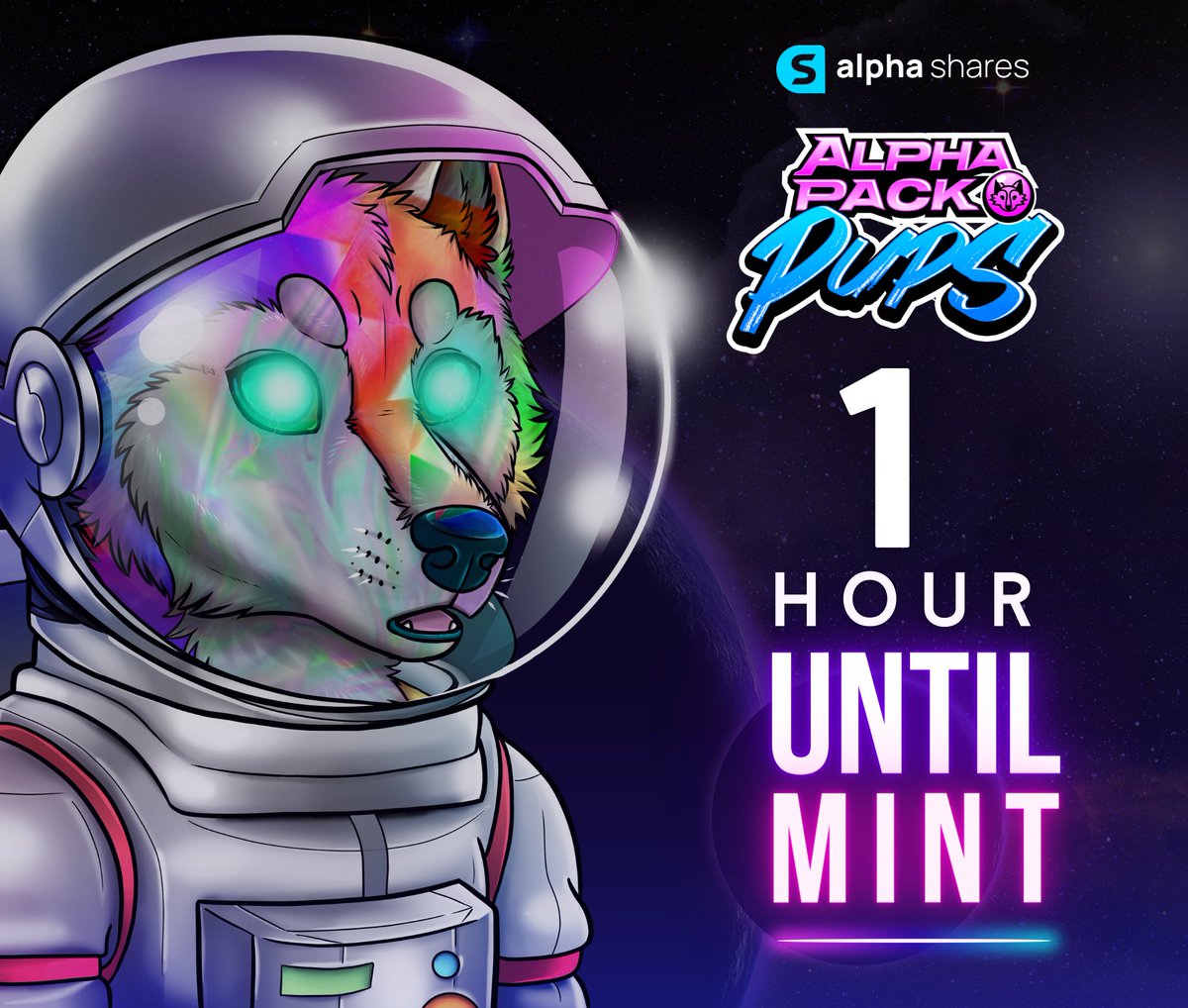 🚨IT'S THE FINAL COUNTDOWN🚨 Congratulations to those who got into the presale mint for Pups! If you haven't presale minted yet but you are eligible, you have just 1 hour left! This public mint in 1 hour acts as the starter pistol for a race, a race to be the first 20 people…