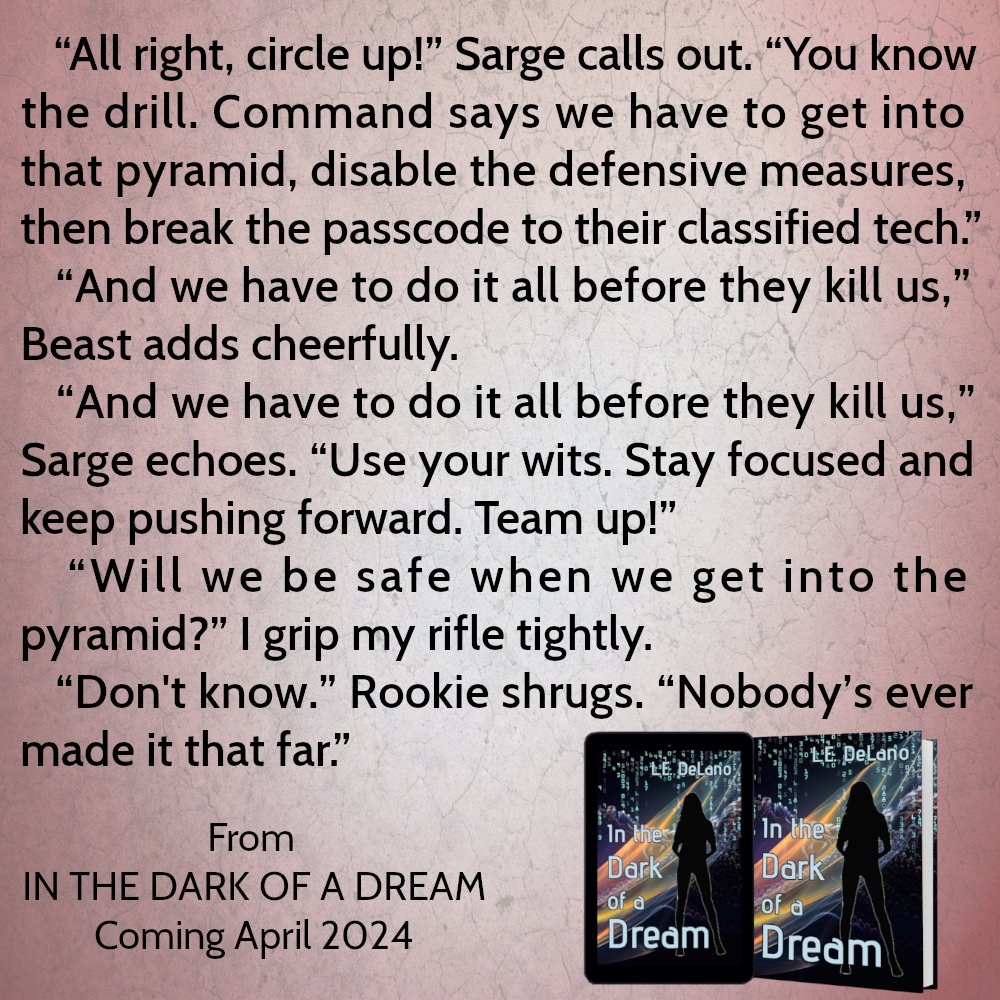 J.J. Ashford is stuck in a virtual reality nightmare every evening, fighting various battle scenarios with a group of soldiers who soon become a second family. Read all about J.J. and her squad on 4/23, Pub Day for IN THE DARK OF A DREAM. #YA #YAbooks #ComingSoon