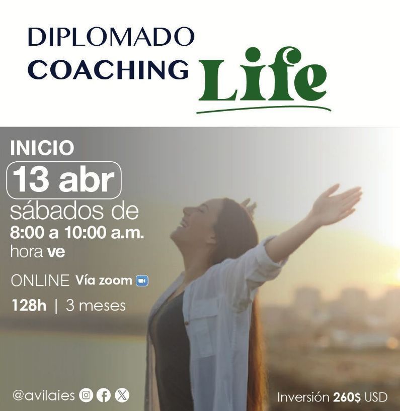 El #13abr iniciamos el #Diplomado de #CoachingLife de IIES Ávila 

¡Entrénate para la vida! 🏃🏻‍♀️ 🎯 
buff.ly/481MjHa