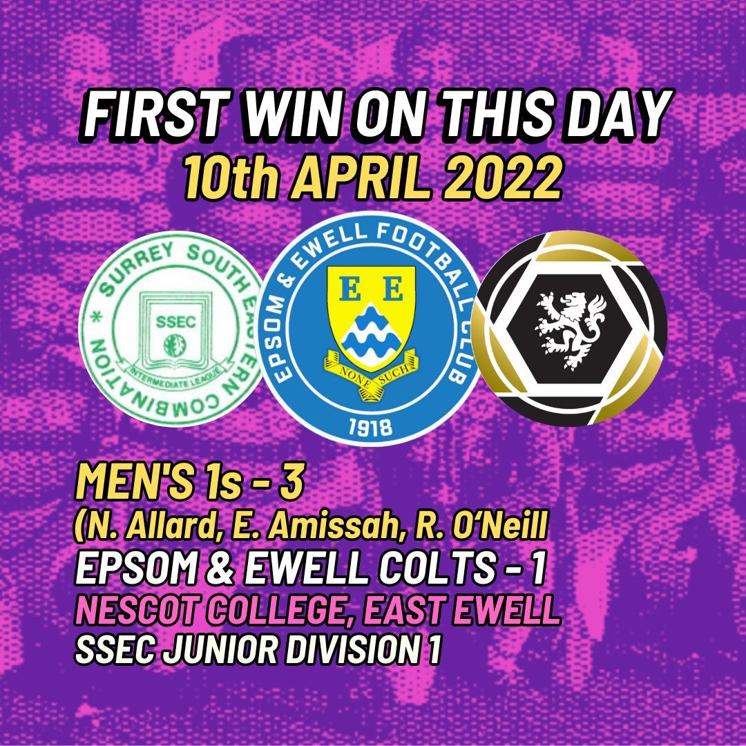 Our First Win on 10th April: 2022 🏆 3-1 v Epsom & Ewell Colts (SSEC Junior Div. 1) ⚽ Scorers: N. Allard, E. Amissah, R. O'Neill 📌 Nescot College, East Ewell #WFC #Wanderers #TheWorldsClub #Dulwich #TulseHill #FirstWin