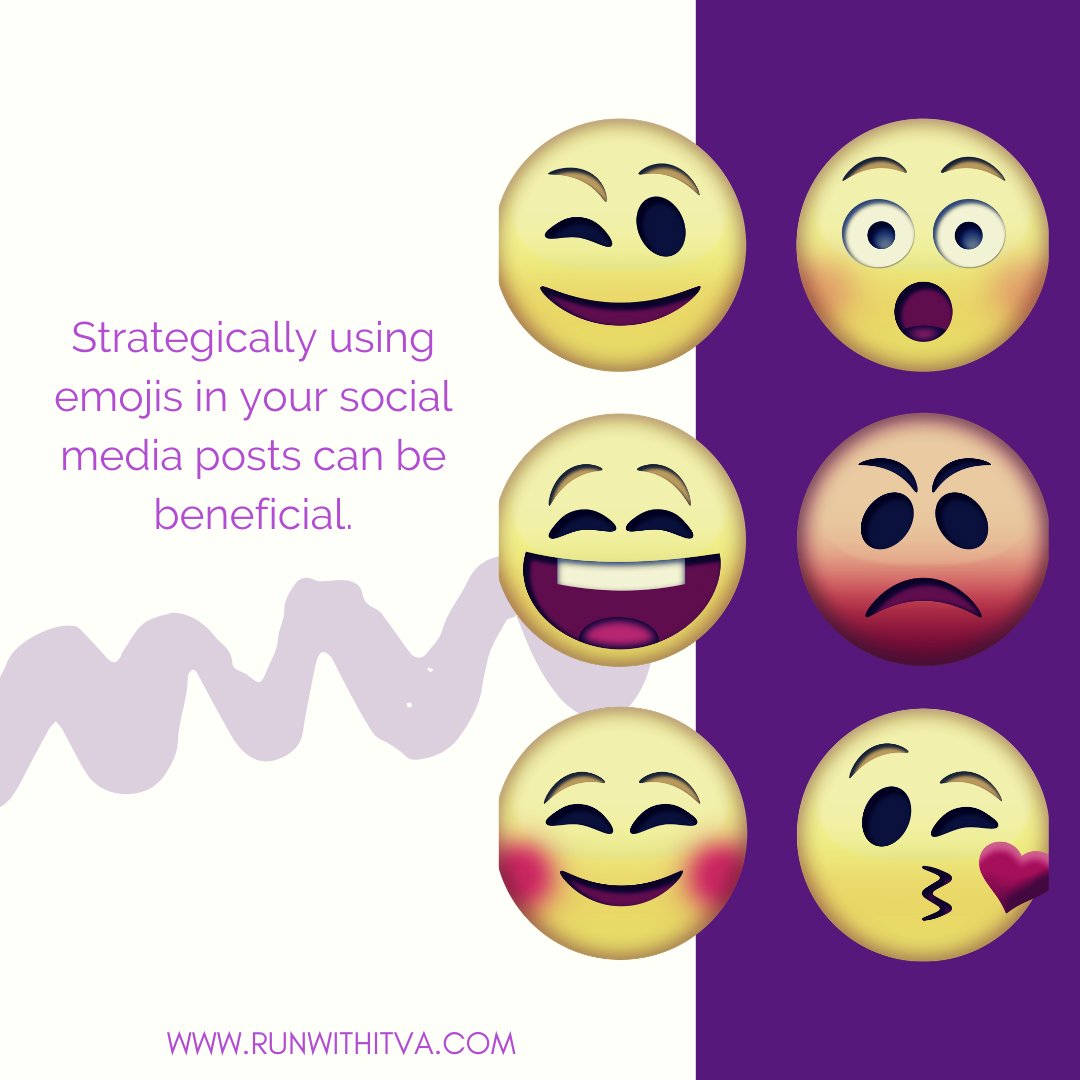 Studies show that emojis can increase engagement, so have fun with them!

#virtualoffice #onlinepresence #onlinebusinesstips