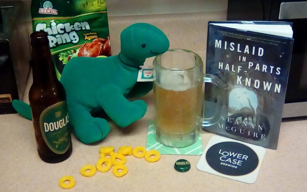 Yesterday's Beer 3 - @lowercasebeer 'Douglas' lager (reading material courtesy @seananmcguire )