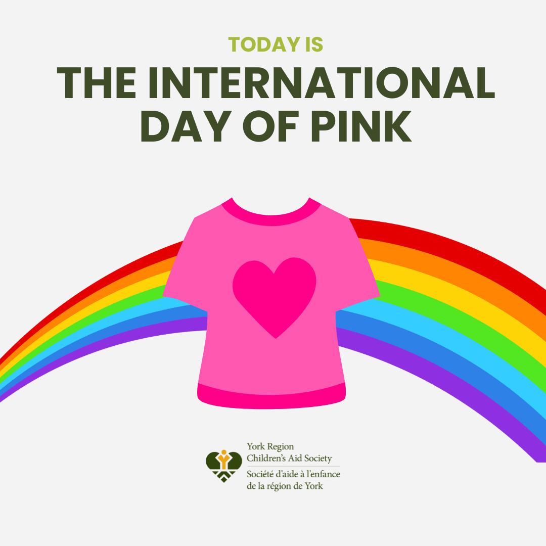 Though similar to Pink Shirt Day in that it also seeks to end all bullying, the International Day of Pink is more specifically aimed towards anti-LGBTQ+ bullying. 

#EndBullying #Inclusion #YRCAS #YorkRegion #Community