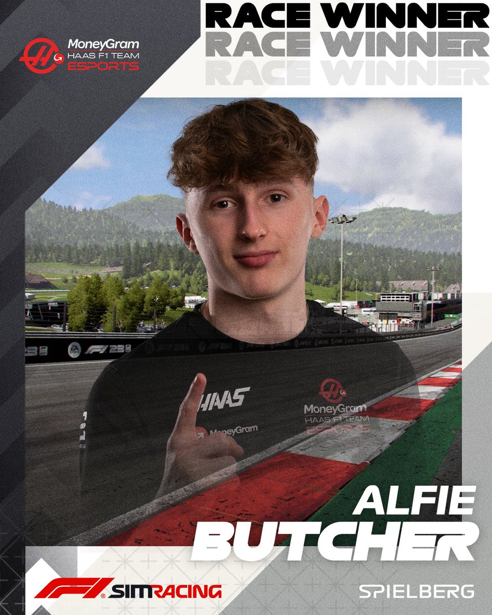 From 13 to first! Take a bow @AlfieButcherr 🤩 A masterclass from @HaasF1Team as @AlfieButcherr wins the F1 Sim Racing Austrian Grand Prix 2024! #F1Esports