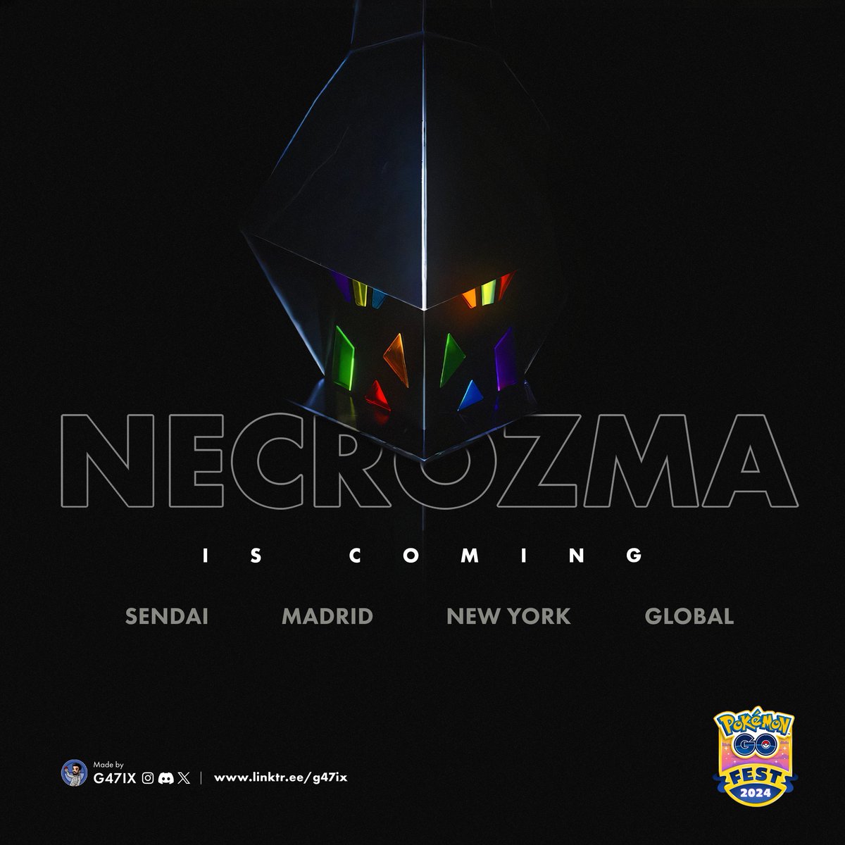Necrozma is coming to GO Fest along with other Ultra Beasts (with shiny debut) ✨

Shiny Necrozma first will be available for ticket holders for in-person events. Later, it will be available globally for everyone.

#Pokemongo #gofest2024