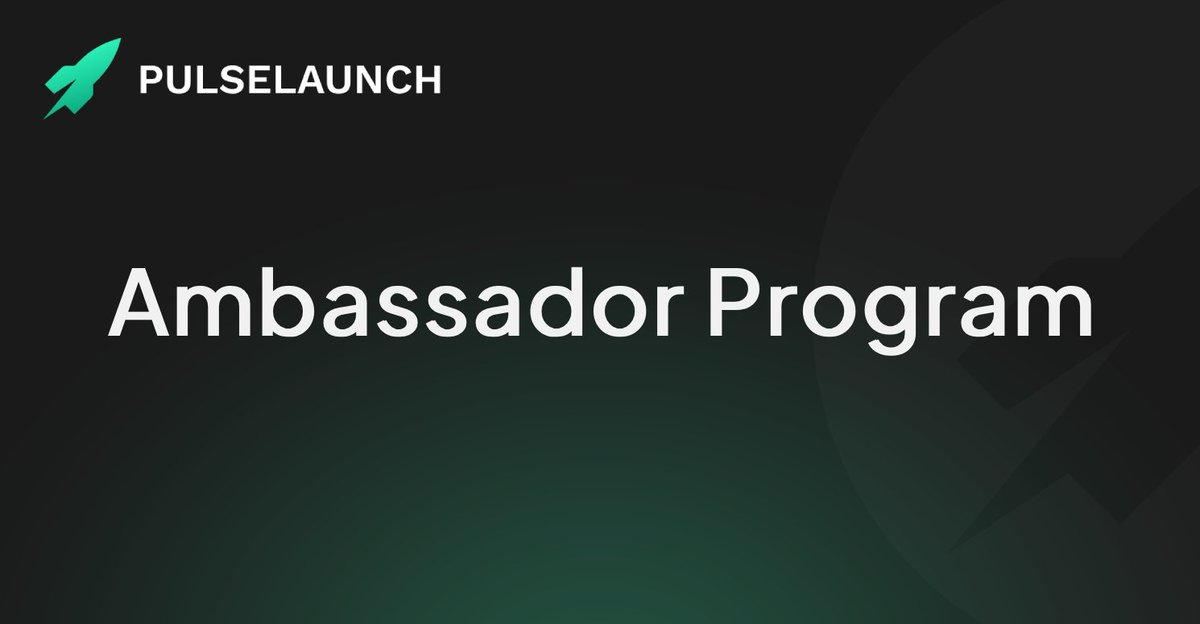 Become a PulseLaunch Ambassador! The team is eager to onboard people who share our vision as we’re gearing up for some key events on the roadmap… More on that soon! Being active always pays off 👀 Apply here: forms.gle/fN7s9LwngnPv9H…