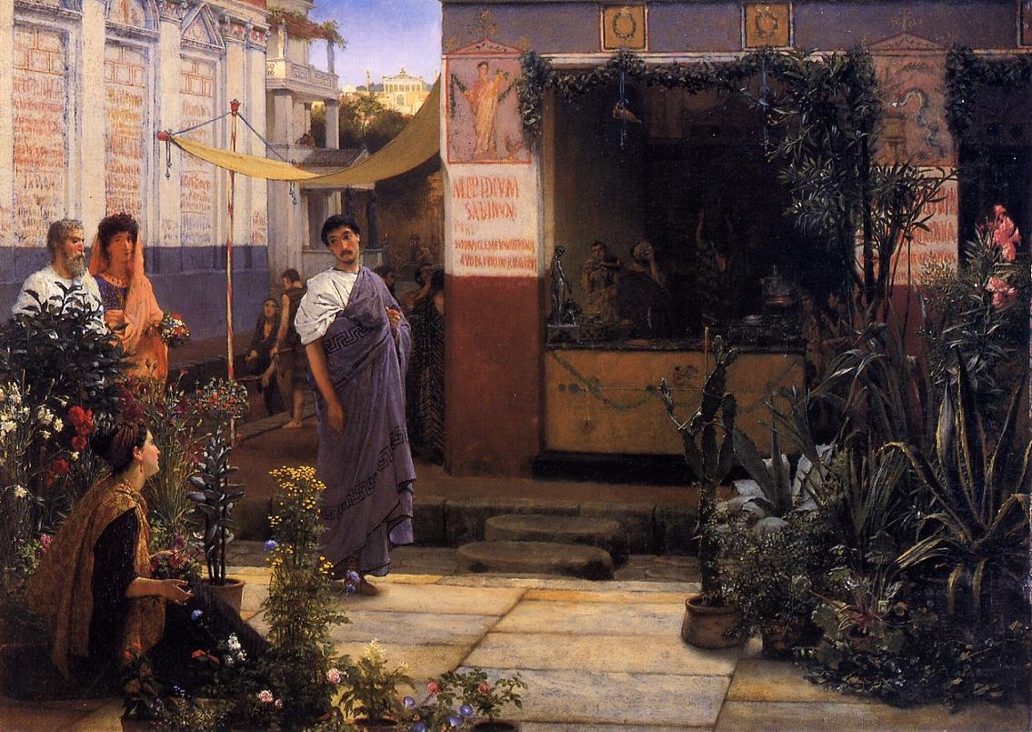 El mercado de flores. (1868) Lawrence Alma-Tadema #art #artgallery