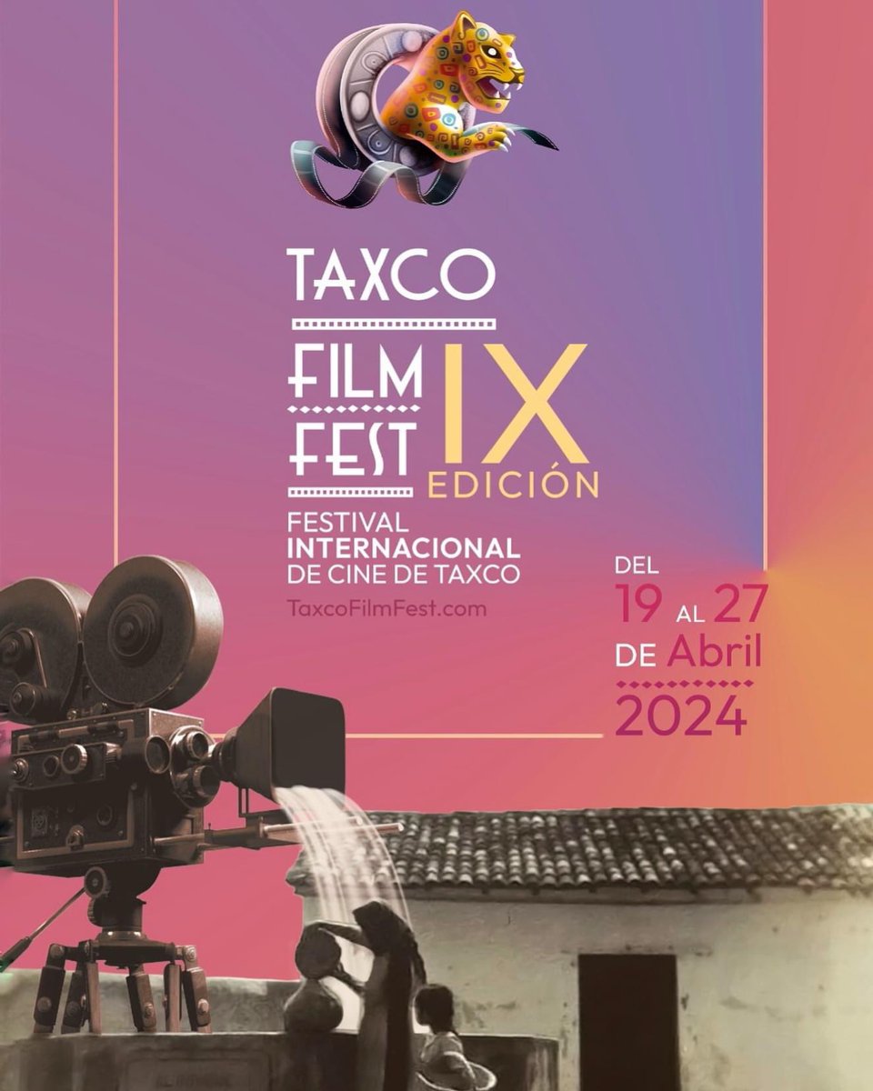 ¡Un evento cinematográfico único! 🤩🎞✨ El @TaxcoFilmFest celebrará su 9° edición. 📆 19 al 27 de abril 2024 📍 Distintas sedes 🎞️ Excelente Selección Oficial 🏆 Grandes premios 💃 Ballet folklórico, charlas, rally estudiantil ¡No te lo pierdas! 🙌 ➡️ bit.ly/3vMxXgt