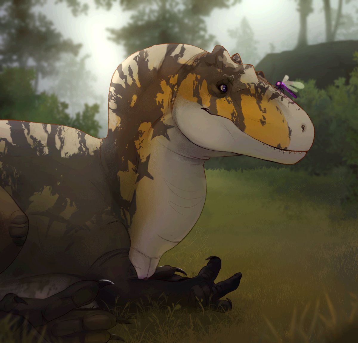 an #allosaurus #paleoart #Commision for a client on discord!❤️