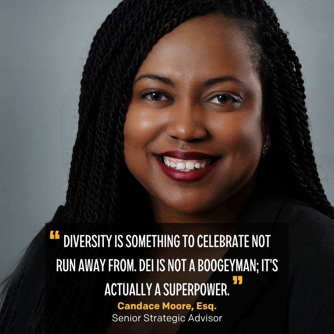 No matter where she's worked, senior strategic advisor Candace Moore, Esq. has always been driven by her passion for fairness and justice. In her op-ed for @theGrio, the former Chief Equity Officer of Chicago shares how DEI advances our nation's progress. thegrio.com/2024/04/02/wev…