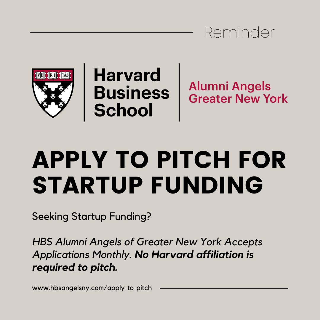 📌 2 Weeks Until Application Deadline 📌 Calling all #entrepreneurs! 👋🚀⏳⏰👩‍💻 Wednesday, April 24th is the deadline to apply to pitch at our next members-only pitch night to be held on Monday, May 6th hbsangelsny.com/apply-to-pitch #investing #pitching #growth