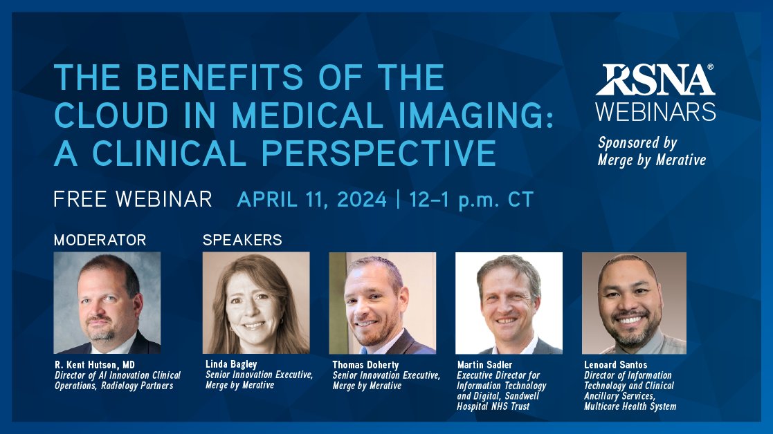 The Benefits of the Cloud in Medical Imaging: A Clinical Perspective is taking place tomorrow at noon CT! Register today for this interactive webinar sponsored by Merge by Merative to understand the current value & future potential of cloud-based solutions bit.ly/4cA7of6