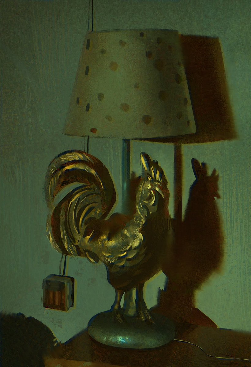 Pleinairpril 10/30 ALL HAIL THE ROOSTER LAMP