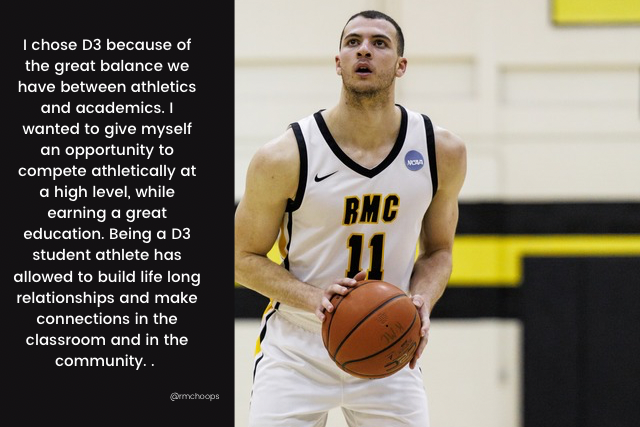 RMC Hoops Celebrates D3 Week🏀🐝🎉! Big shoutout to ALL the student athletes on our campus working hard to pursue excellence each and every day! Hear from some of your favorite RMC Hoops athletes about #WhyD3 #GOJACKETS #D3Hoops