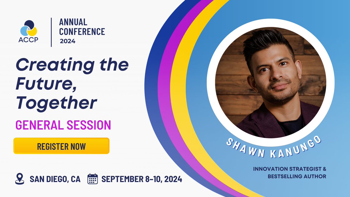 Excited to unveil our general session speaker – Shawn Kanungo! A master of disruption, Kanungo will share his unique insights on innovation in today’s intertwined world. Register now for the ACCP Annual Conference in San Diego, CA! accp.me/conference #ImpactUnleashed