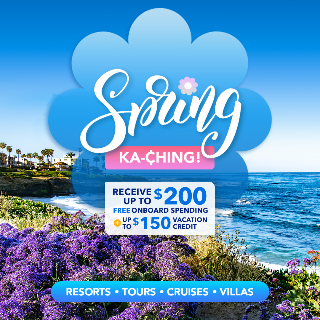 Spring Ka-Ching - April savings bring vacation cravings! Plan your next cruise to receive up to $200 to spend onboard! Or book a retreat, escorted tour, or villa for a $150 vacation credit. Book by April 18th! cpappin.dreamvacations.com/promo