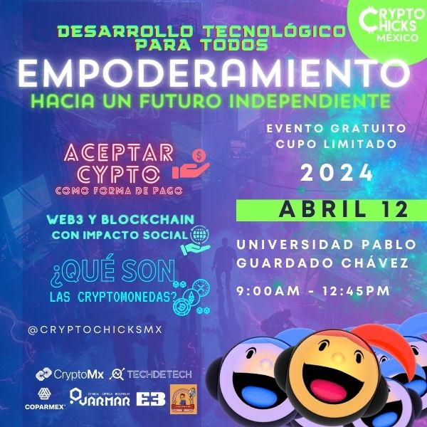 Se acerca nuestro segundo evento en Chiapas!! 
Regístrate y aprende a usar blockchain e IA en el ámbito donde te desenvuelves y sin tener conocimientos previos en tecnología. ¡Te esperamos! <a href="/crypto_chicks/">CryptoChicks</a> <a href="/Wenlopezn/">Wen ⚡️</a> <a href="/germangleza/">Germán 🔶🇲🇽</a> <a href="/granmetanoia/">priscila</a> <a href="/VaraNetwork_ES/">Vara Network en Español</a> <a href="/Xverse_ES/">Xverse LATAM & IBERO | El hogar de BitcoinFi</a> <a href="/etresmx/">E-3</a>