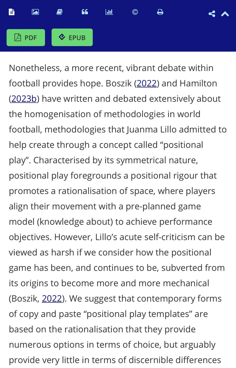 Aquele momento em que o professor Mark O'Sullivan, da Universidade de Estudos Esportivos de Oslo, publica um extenso estudo sobre copy and paste no desenvolvimento de jogadores de futebol na Revista Football Sciences e cita o @JBozsik3