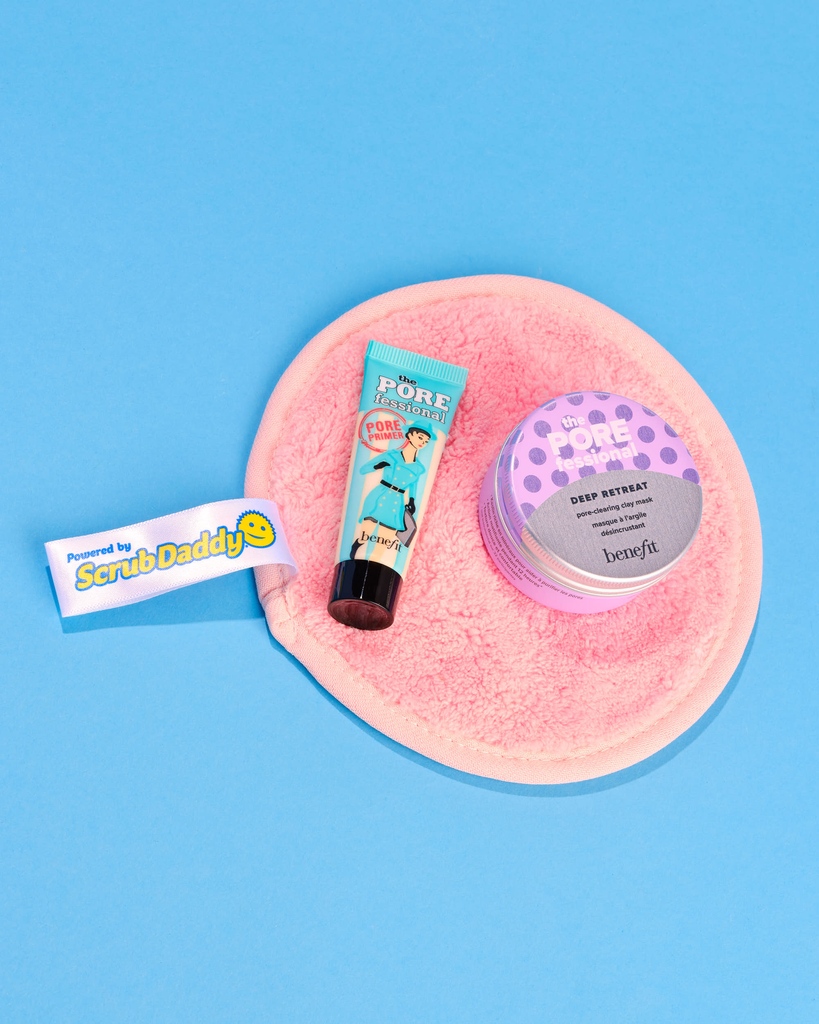 It’s time to Spring-clean your pores 🌼 We’ve partnered with @scrubdaddy to bring you all the essentials for your pore routine! 👇 ⁠ 💛 The POREfessional Deep Retreat clay mask mini⁠ 💛 The POREfessional primer mini⁠ 💛 Benefit x Scrub Daddy microfiber towel⁠ link in bio 🤗