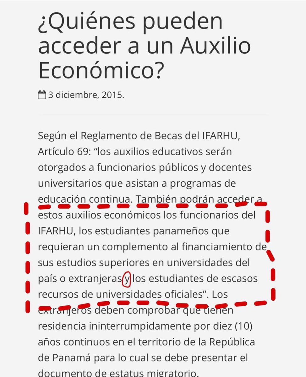 Esto es lo que dice el reglamento de becas del IFARHU. ¿Se debe modificar?