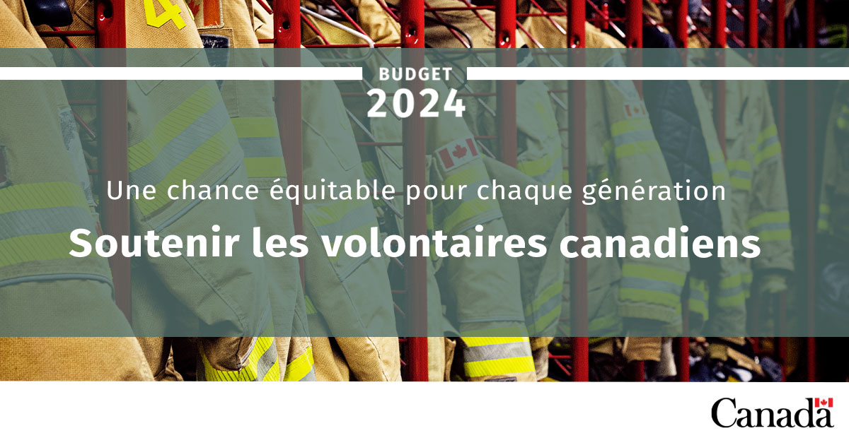 Le gouvernement du Canada a annoncé que le #Budget2024 doublera le crédit d’impôt pour les volontaires des services d’incendies et celui pour les bénévoles en recherche et sauvetage. Il passera de 3 000 $ à 6 000 $ à compter de l’année d’imposition 2024. ow.ly/ATCj50Rcxe9