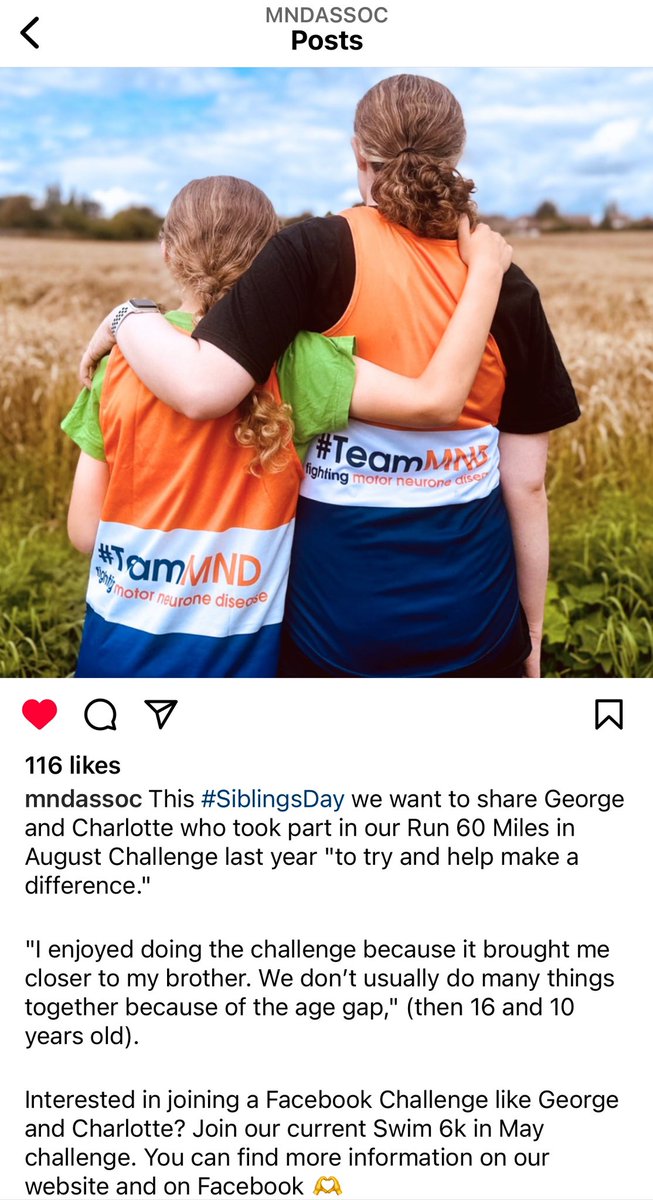 George and Charlotte took part in the MNDA Run 60 miles in August challenge last year. They raised £555 🧡💙 Are you up for a challenge for this worthy cause? #NationalSiblingsDay #mnd #awareness #fundraiser #charity #mndhero #facebookchallenge #fundraiser2024 #TeamMND