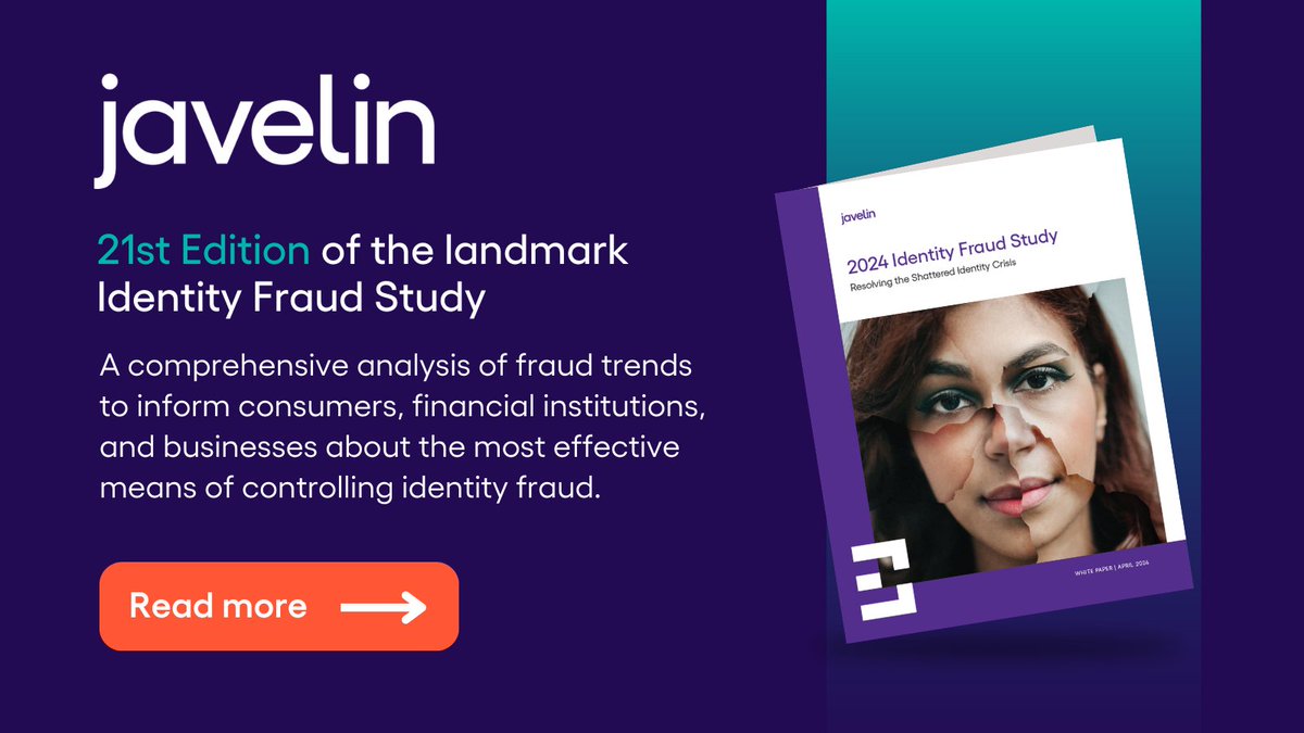 Javelin's 2024 Identity Fraud Study is now available to clients! Login to access the whitepaper: javelinstrategy.com/research/2024-…
